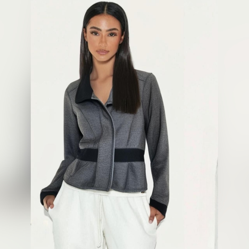 Guess Women's Charcoal and Black Fleece Jacket